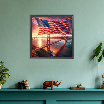 Diamond Painting - Full Round - American flag (30*30CM)