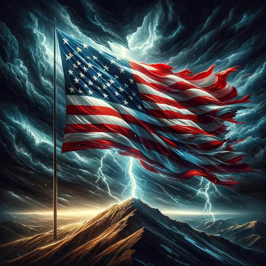 Diamond Painting - Full Round - American flag (30*30CM)