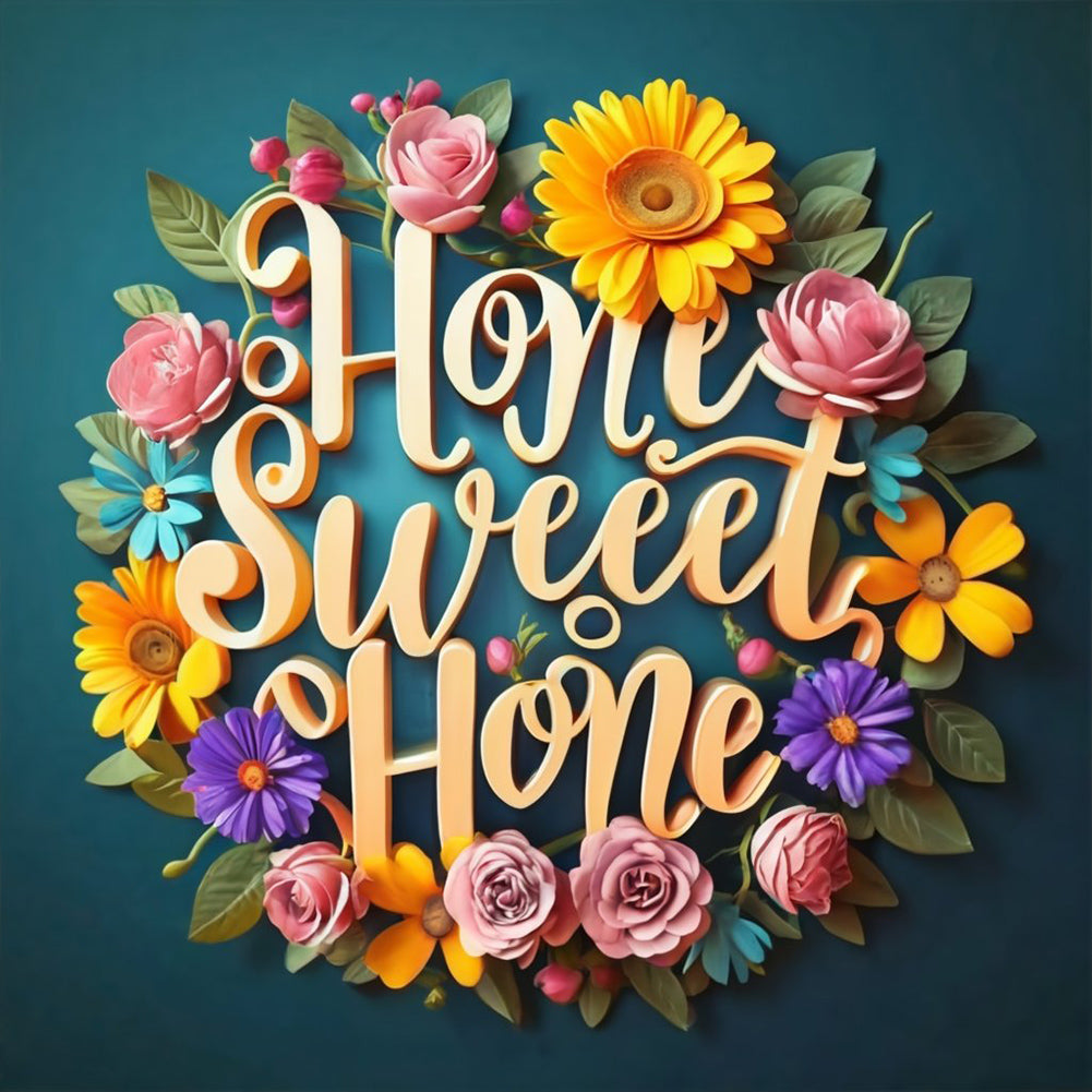 Diamond Painting - Full Round - sweet family calligraphy and painting (30*30CM)