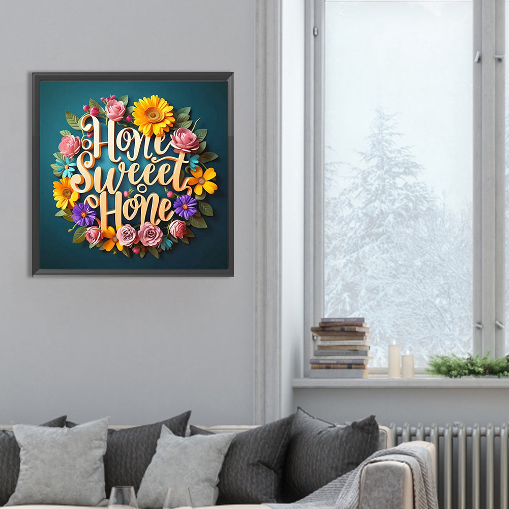 Diamond Painting - Full Round - sweet family calligraphy and painting (30*30CM)