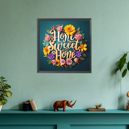 Diamond Painting - Full Round - sweet family calligraphy and painting (30*30CM)