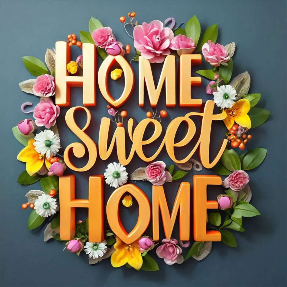 Diamond Painting - Full Round - sweet family calligraphy and painting (30*30CM)