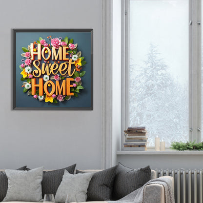 Diamond Painting - Full Round - sweet family calligraphy and painting (30*30CM)