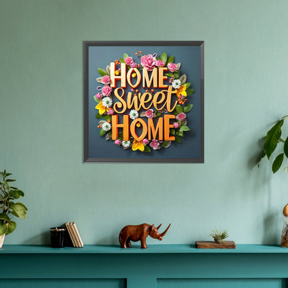Diamond Painting - Full Round - sweet family calligraphy and painting (30*30CM)