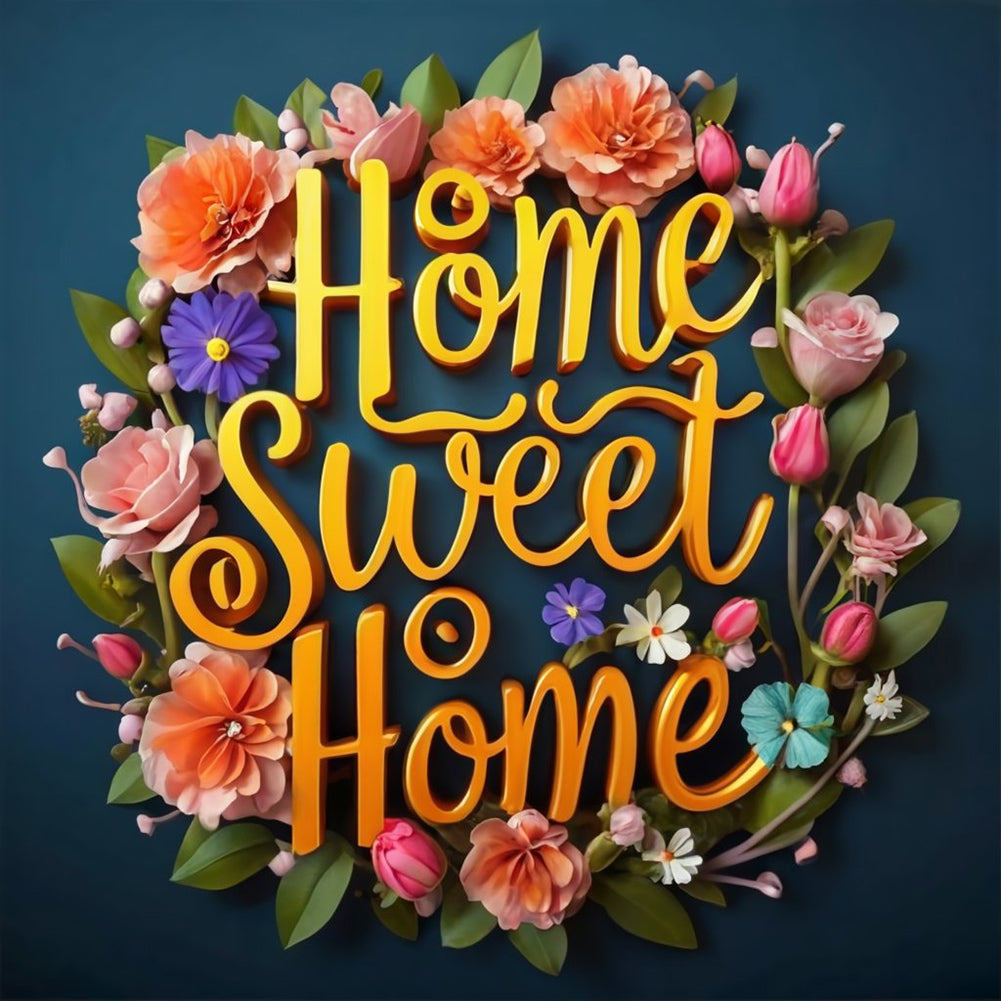 Diamond Painting - Full Round - sweet family calligraphy and painting (30*30CM)