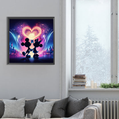 Diamond Painting - Full Round - Mickey Mouse silhouette (30*30CM)