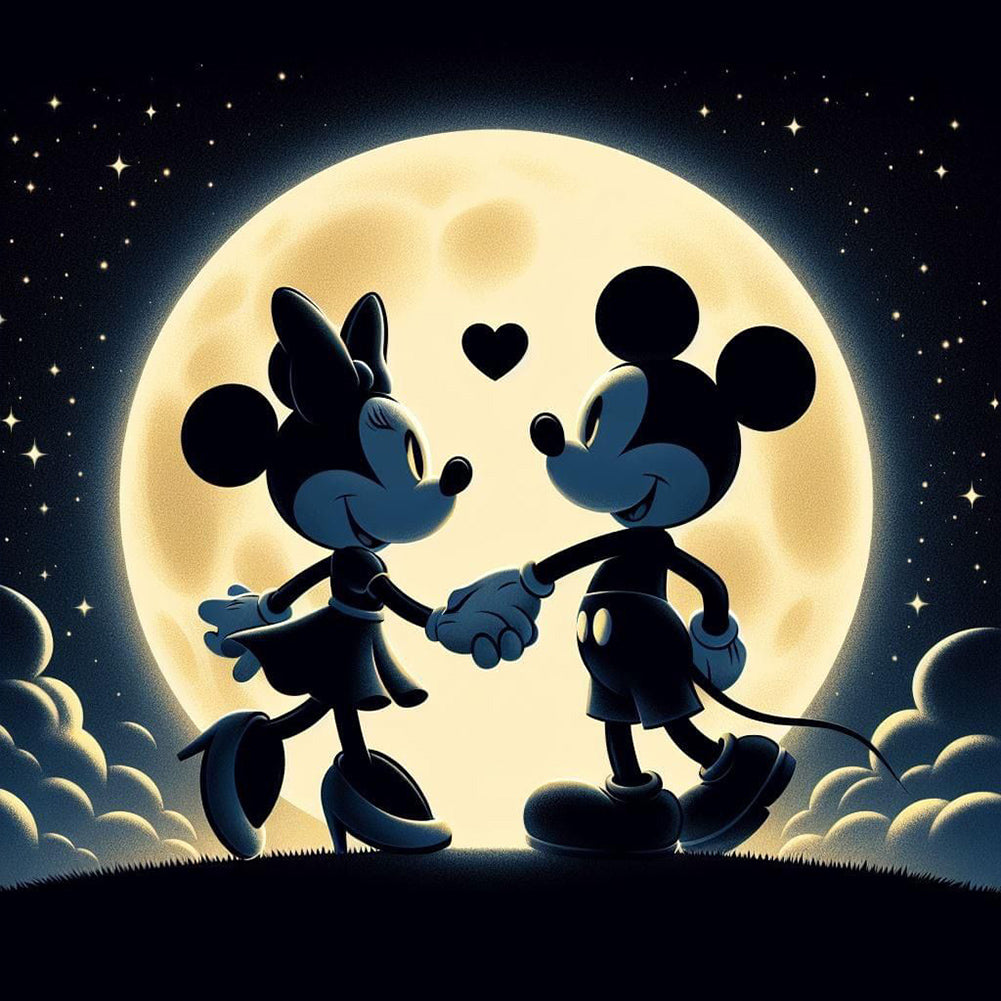 Diamond Painting - Full Round - Mickey Mouse silhouette (30*30CM)