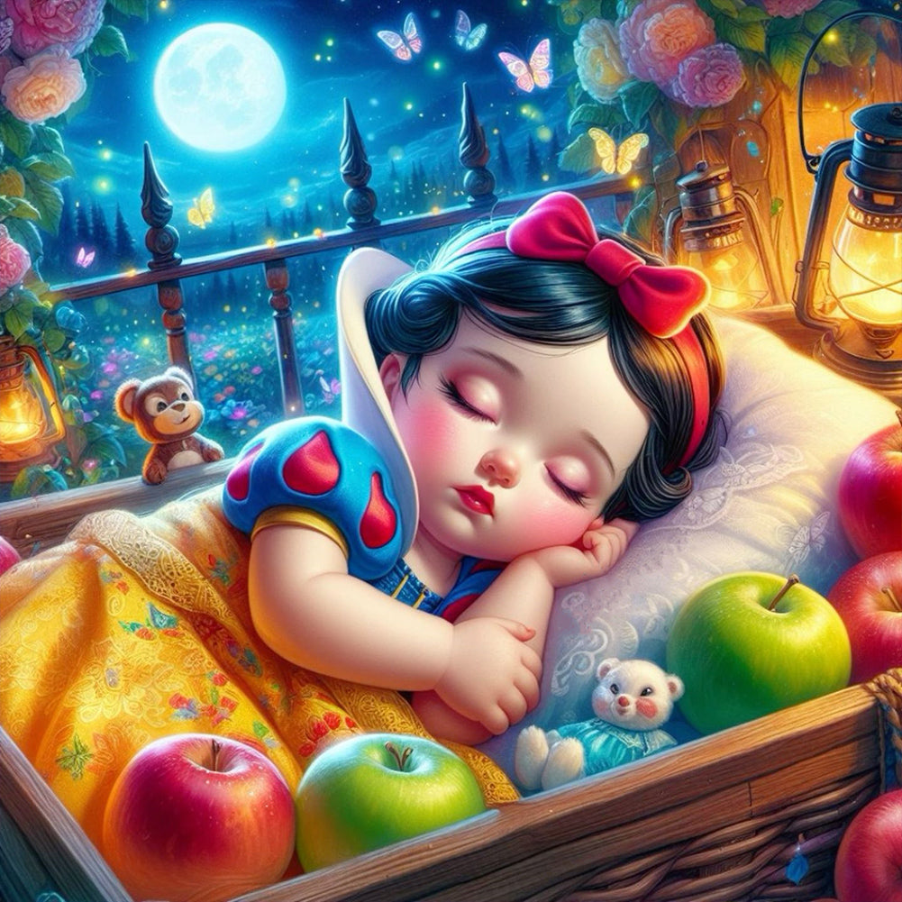 Diamond Painting - Full Round - sleeping snow white (30*30CM)