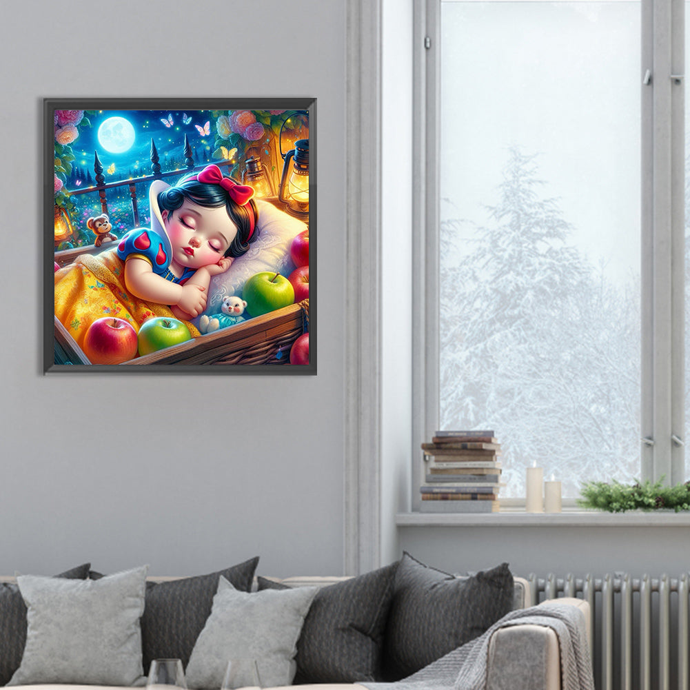 Diamond Painting - Full Round - sleeping snow white (30*30CM)