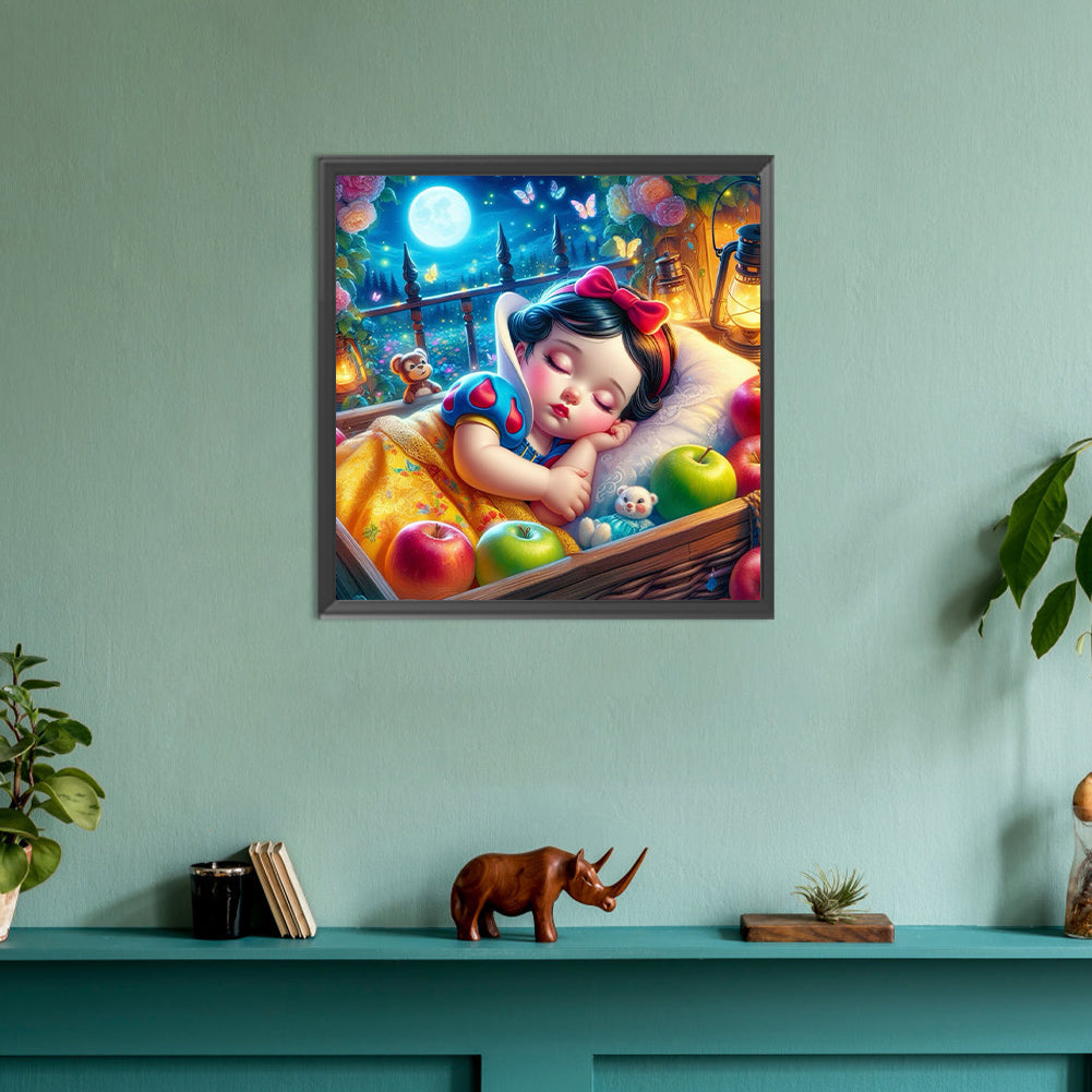 Diamond Painting - Full Round - sleeping snow white (30*30CM)