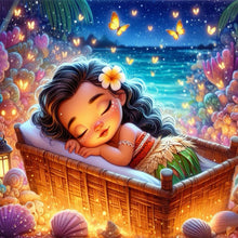 Load image into Gallery viewer, Diamond Painting - Full Round - sleeping princess moana (30*30CM)
