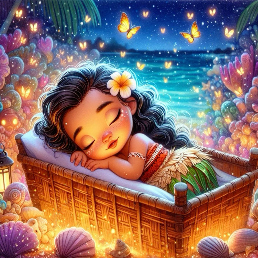 Diamond Painting - Full Round - sleeping princess moana (30*30CM)