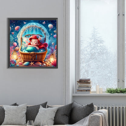 Diamond Painting - Full Round - sleeping mermaid princess (30*30CM)
