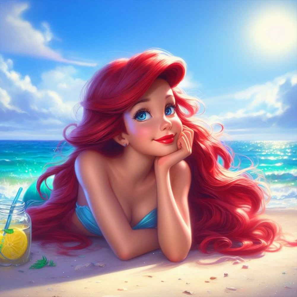 Diamond Painting - Full Round - Beautiful modern mermaid princess (30*30CM)