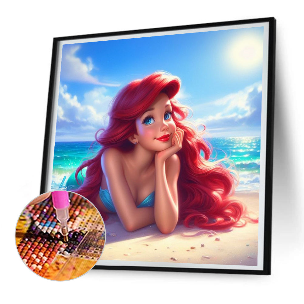 Diamond Painting - Full Round - Beautiful modern mermaid princess (30*30CM)