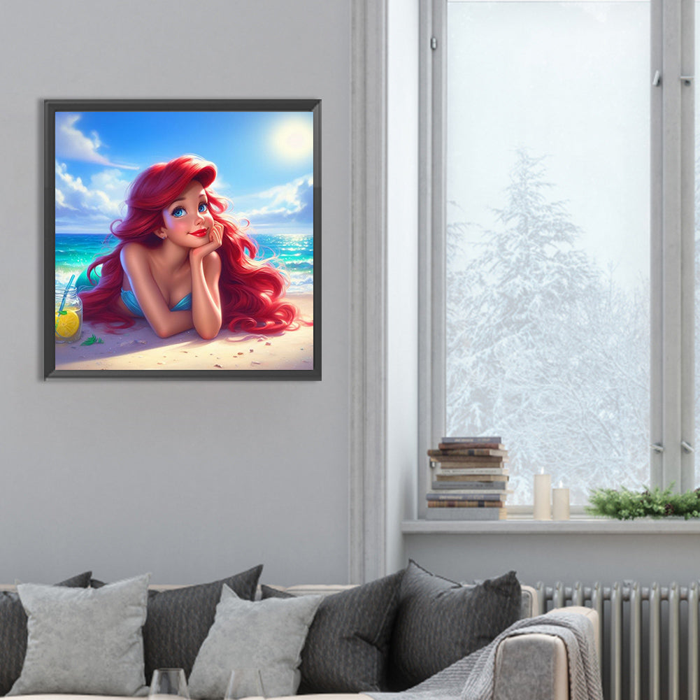 Diamond Painting - Full Round - Beautiful modern mermaid princess (30*30CM)