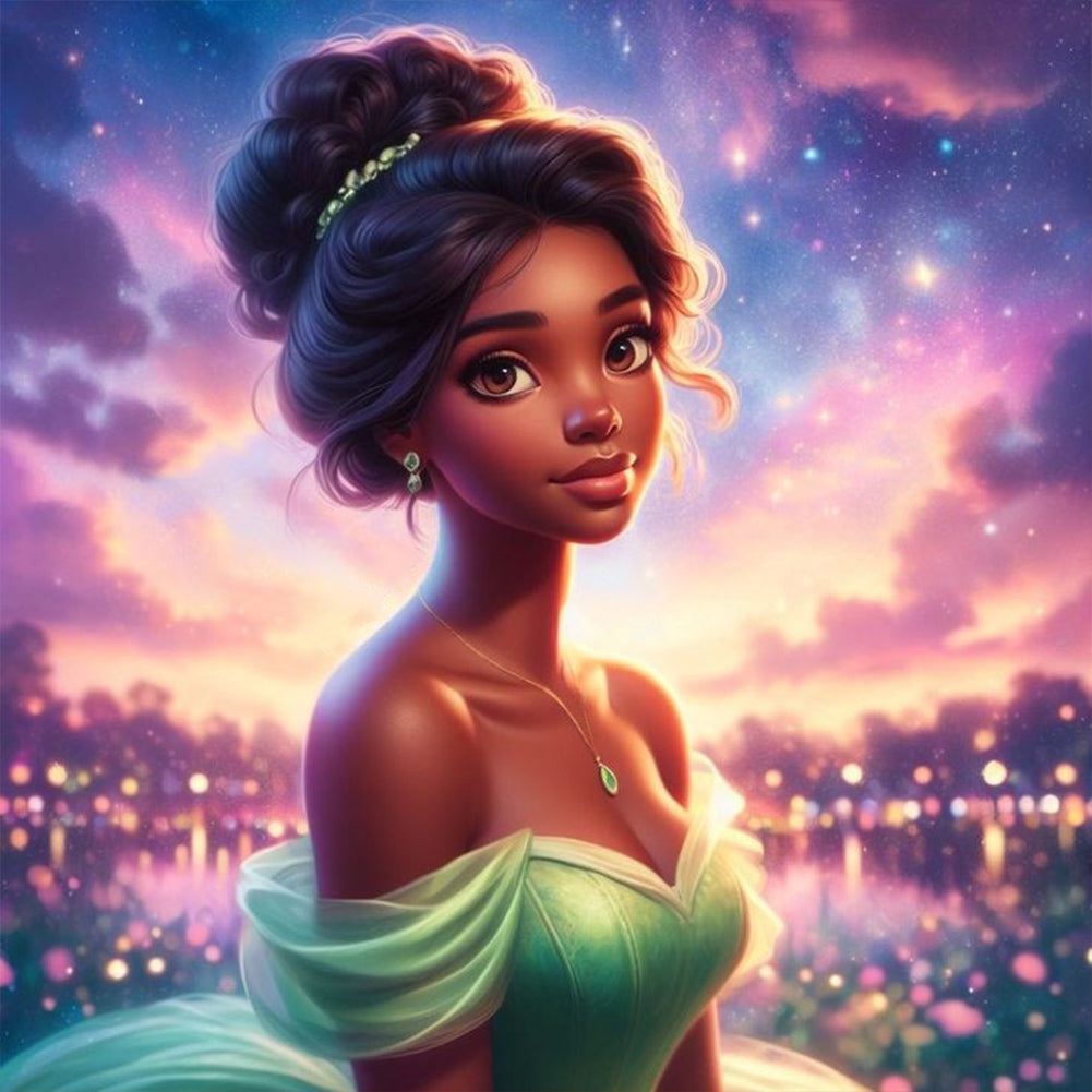 Diamond Painting - Full Round - Beautiful modern princess Tiana (30*30CM)