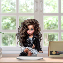 Load image into Gallery viewer, Acrylic Little Girl Diamond Painting Tabletop Ornament Kit for Home Office Decor
