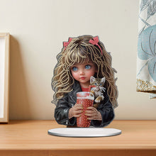 Load image into Gallery viewer, Acrylic Little Girl Diamond Painting Tabletop Ornament Kit for Home Office Decor
