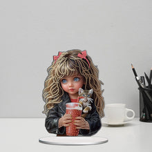Load image into Gallery viewer, Acrylic Little Girl Diamond Painting Tabletop Ornament Kit for Home Office Decor
