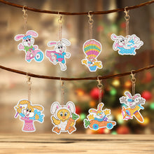 Load image into Gallery viewer, 8/15PCS Animals Double Sided Diamond Painting Art Keychain Pendant for Beginners
