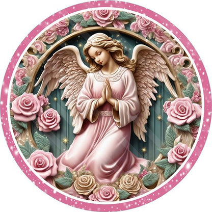 Diamond Painting - Full Square - pink flower angel (30*30CM)