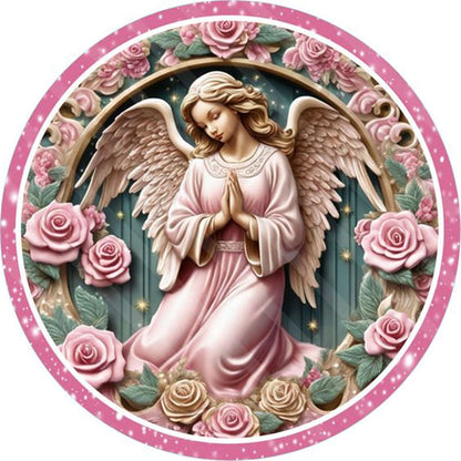 Diamond Painting - Full Square - pink flower angel (30*30CM)
