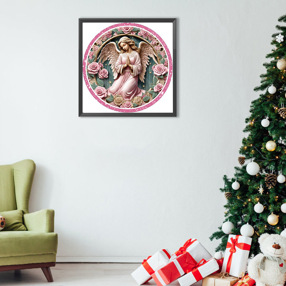 Diamond Painting - Full Square - pink flower angel (30*30CM)