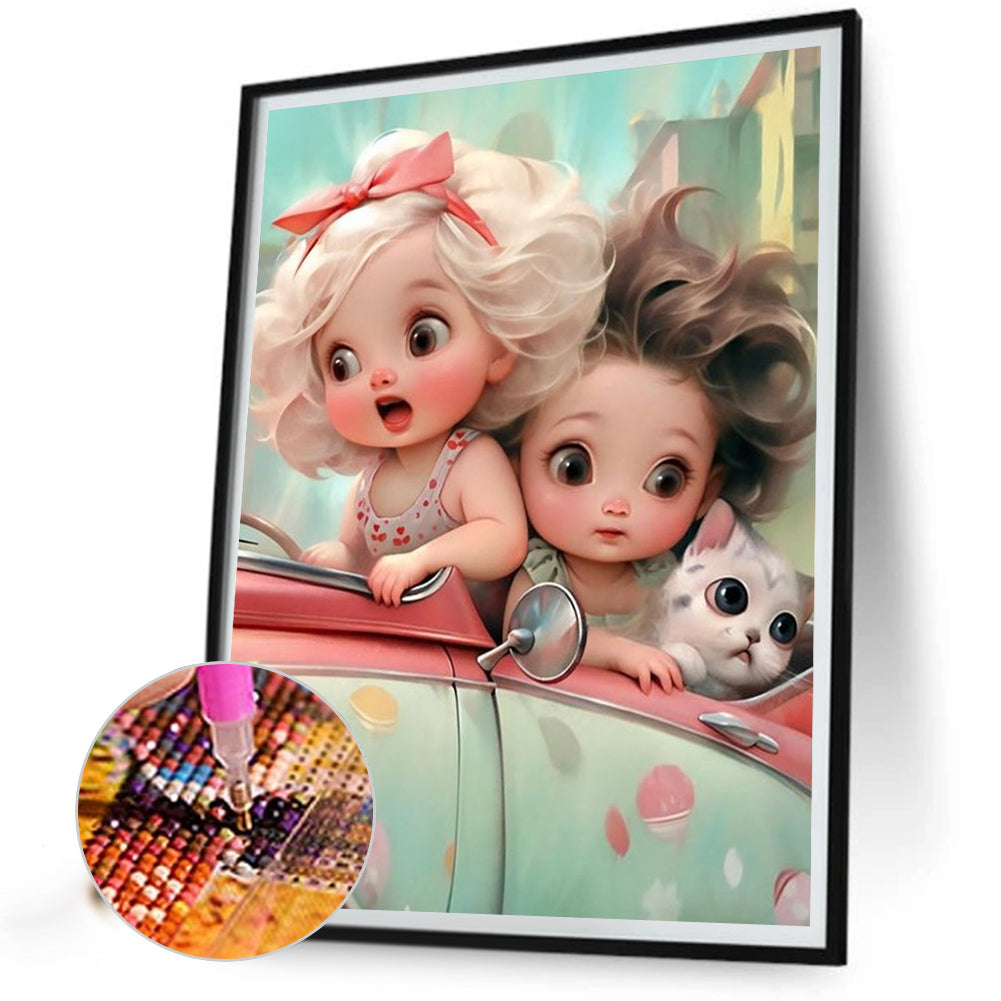 Diamond Painting - Full Square - cute girl (30*40CM)