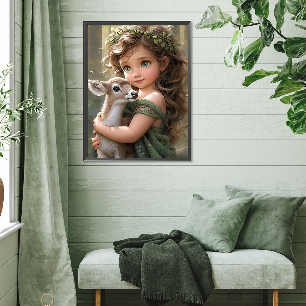Diamond Painting - Full Square - cute girl (30*40CM)