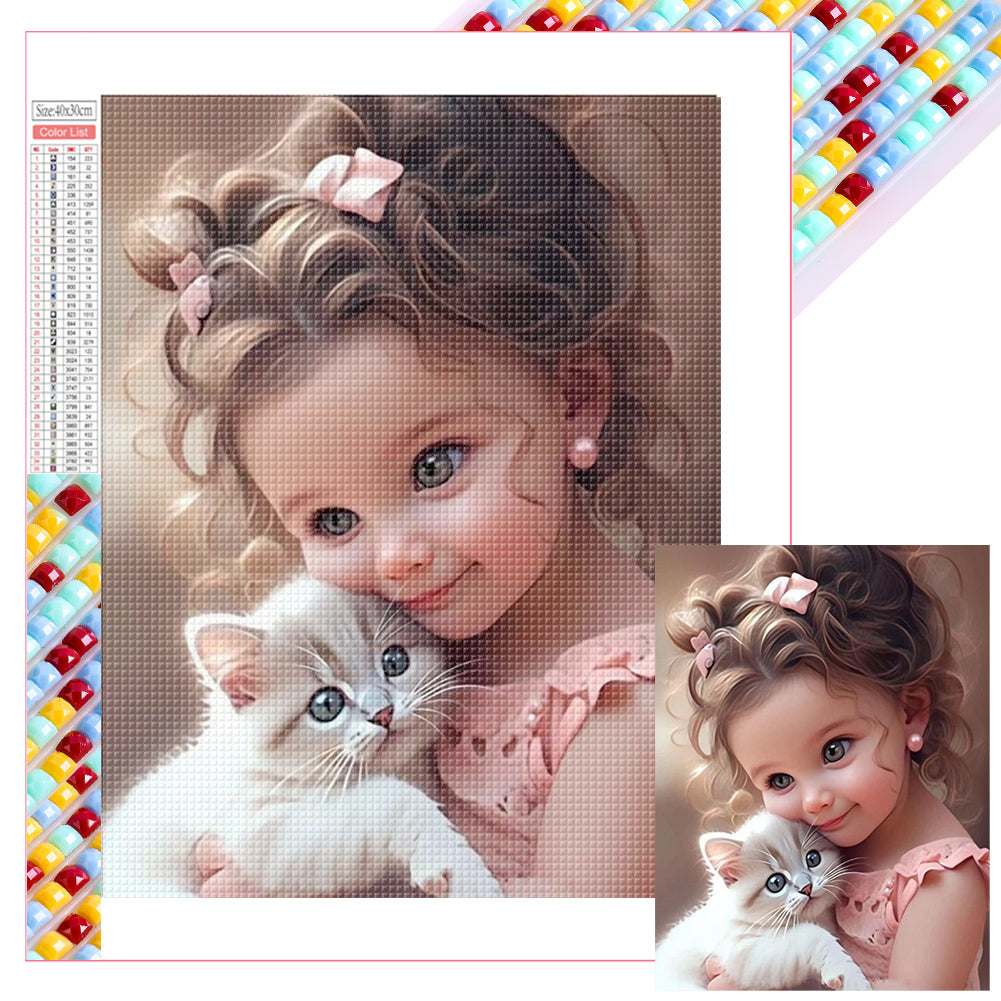 Diamond Painting - Full Square - cute girl (30*40CM)