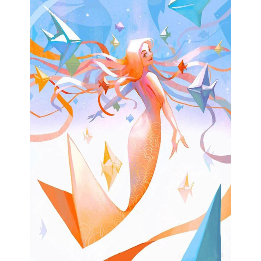 Diamond Painting - Full Round - Origami mermaid girl (50*60CM)