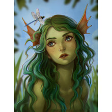 Load image into Gallery viewer, Diamond Painting - Full Round - Dragonfly and Mermaid Girl (30*40CM)
