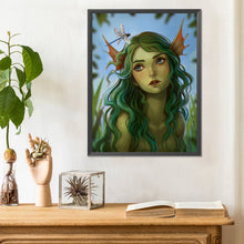 Load image into Gallery viewer, Diamond Painting - Full Round - Dragonfly and Mermaid Girl (30*40CM)

