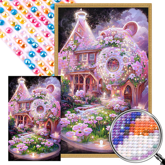AB Diamond Painting - Full Round - pink flower room (40*65CM)