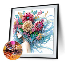 Load image into Gallery viewer, Diamond Painting - Partial Special Shaped - flower girl (30*30CM)
