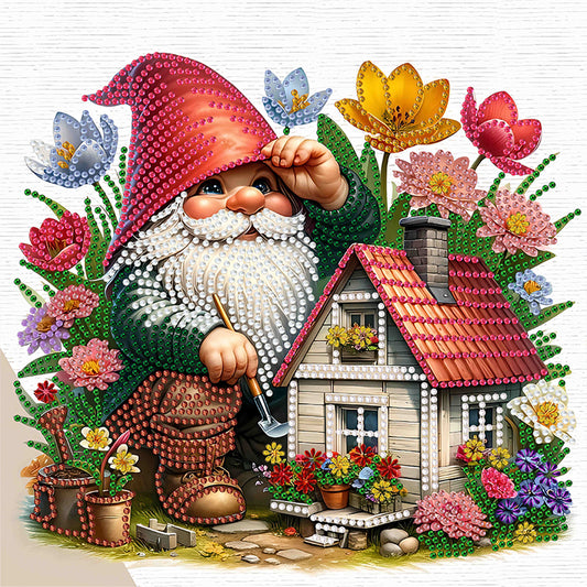Diamond Painting - Partial Special Shaped - Easter Garden Gnome (30*30CM)