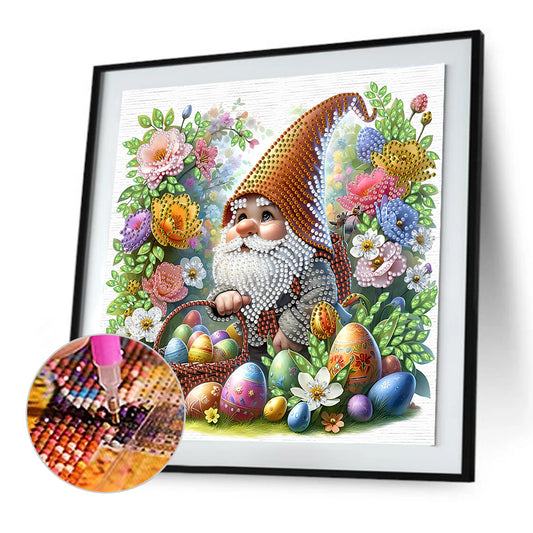 Diamond Painting - Partial Special Shaped - Easter Garden Gnome (30*30CM)