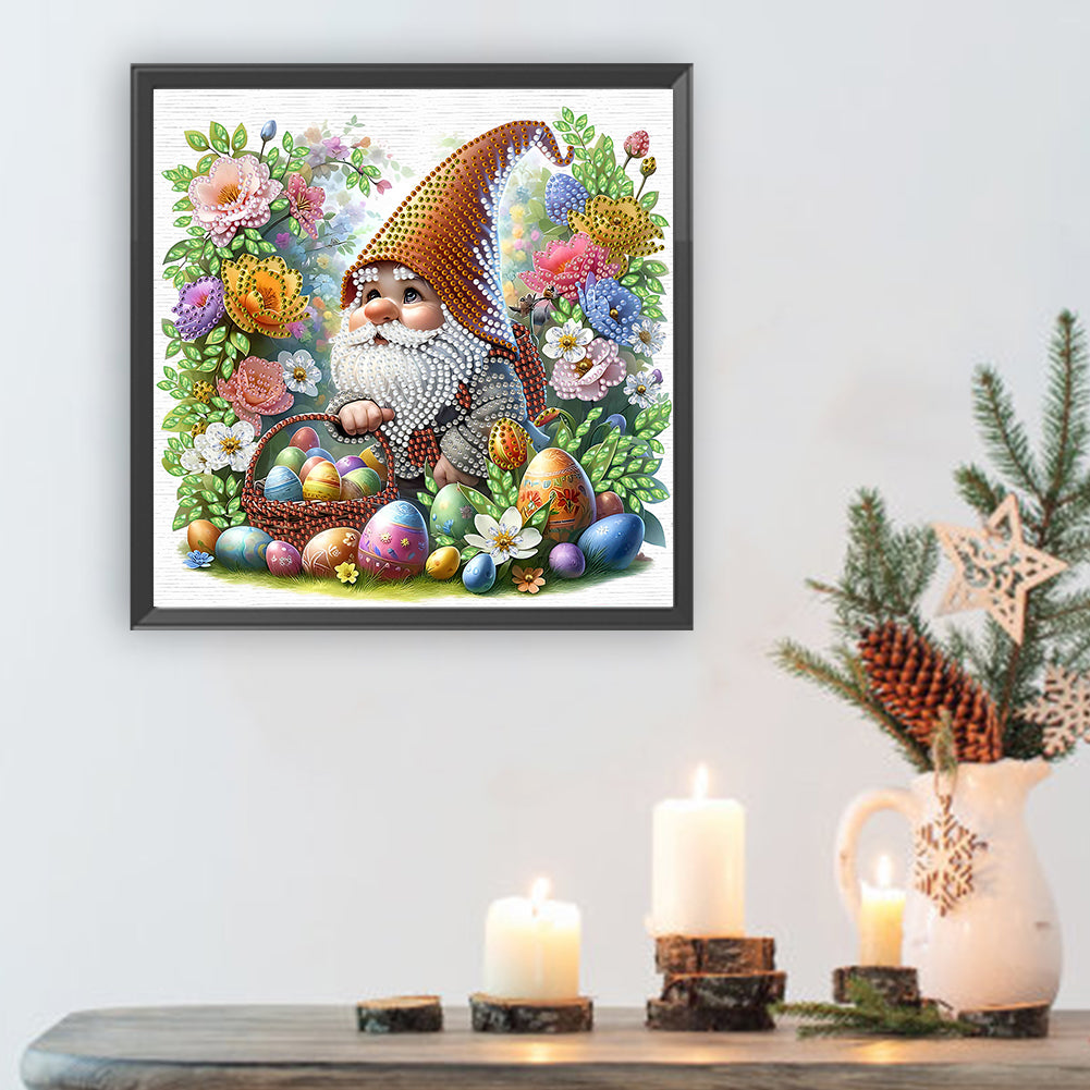 Diamond Painting - Partial Special Shaped - Easter Garden Gnome (30*30CM)