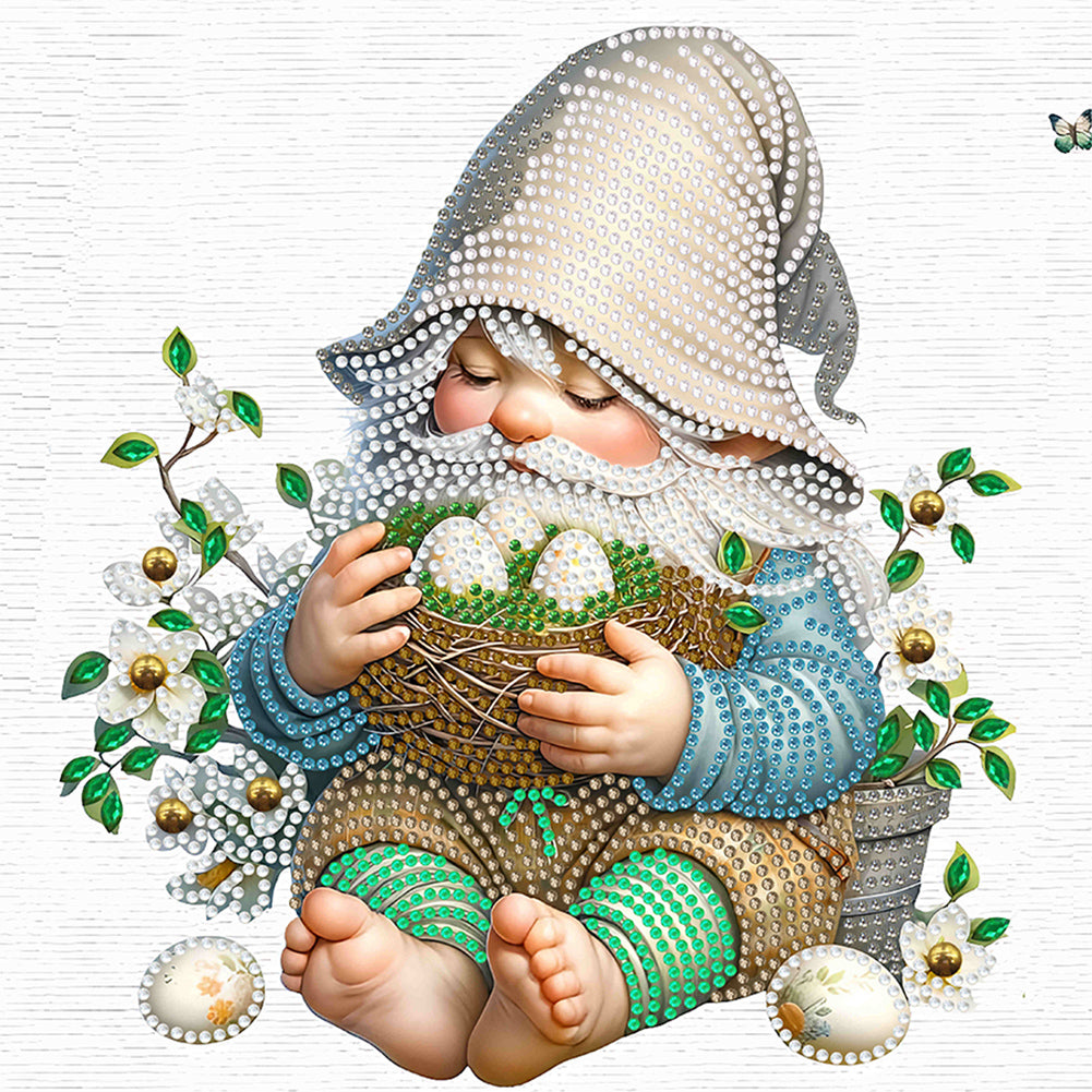 Diamond Painting - Partial Special Shaped - Easter Garden Gnome (30*30CM)