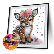 Load image into Gallery viewer, Diamond Painting - Partial Special Shaped - Deer with flowers (30*30CM)

