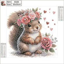 Load image into Gallery viewer, Diamond Painting - Partial Special Shaped - Flowered squirrel (30*30CM)
