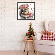 Load image into Gallery viewer, Diamond Painting - Partial Special Shaped - Flowered squirrel (30*30CM)
