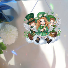 Load image into Gallery viewer, Acrylic Clover Angel Single-Sided 5D DIY Diamond Painting Hanging Pendant
