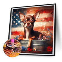 Load image into Gallery viewer, Diamond Painting - Full Round - flag puppy (30*30CM)
