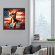 Load image into Gallery viewer, Diamond Painting - Full Round - flag puppy (30*30CM)
