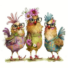 Load image into Gallery viewer, Diamond Painting - Full Round - three chickens (40*40CM)
