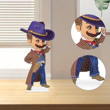 Load image into Gallery viewer, Acrylic Cowboy DIY Diamond Painting Tabletop Ornament Kit for Home Office Decor

