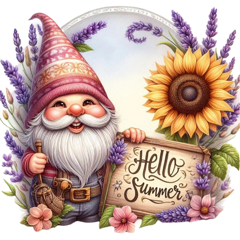 Diamond Painting - Full Round - Flower Gnome (30*30CM)