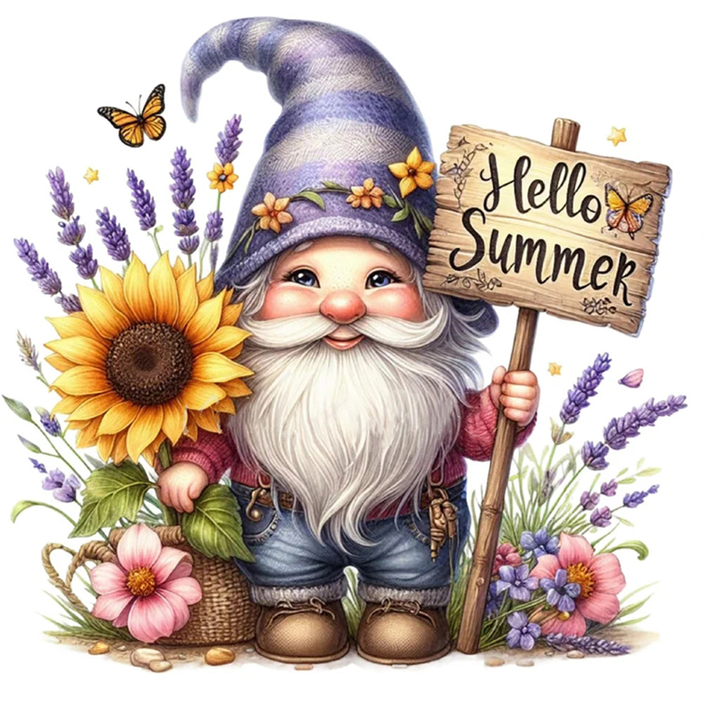 Diamond Painting - Full Round - Flower Gnome (30*30CM)